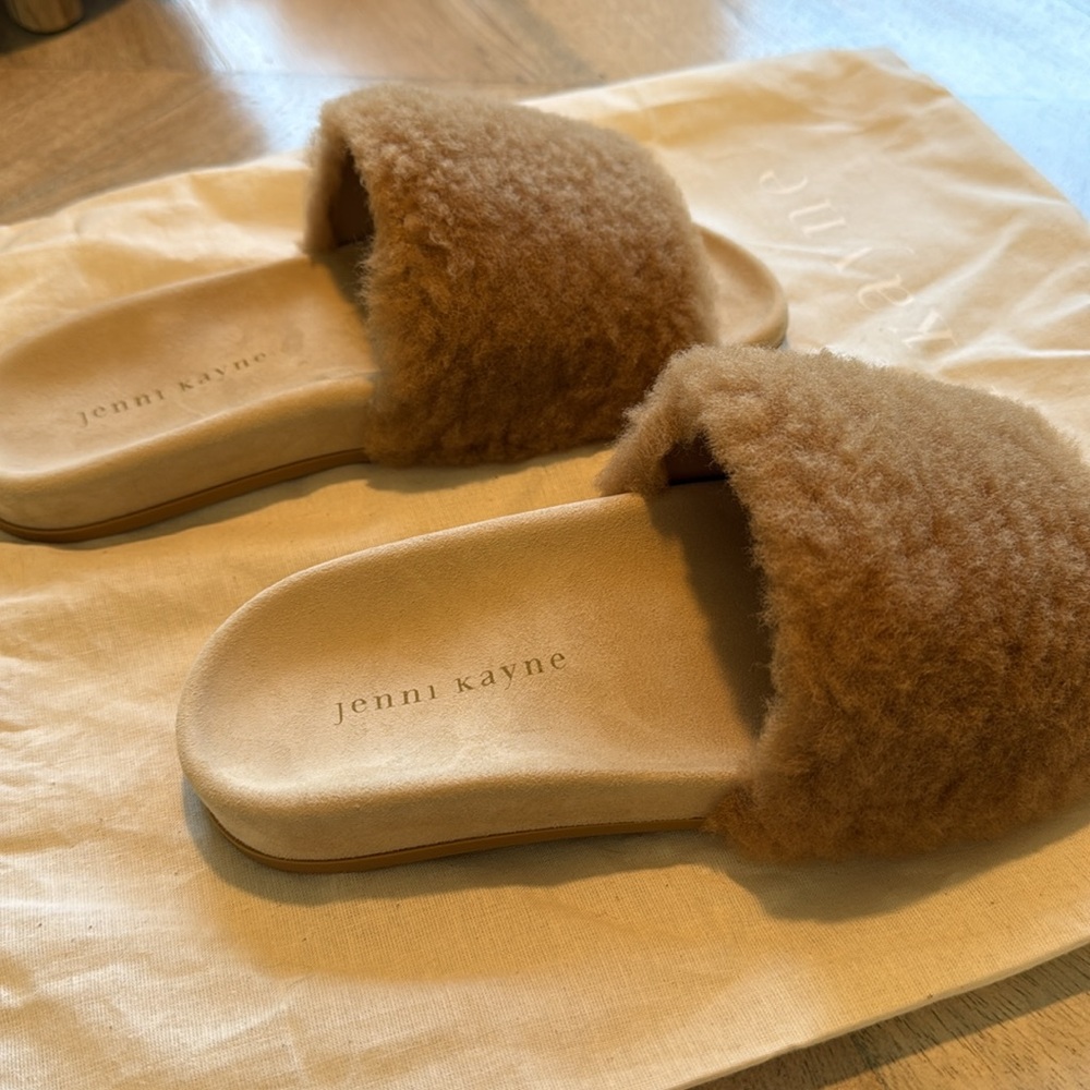 JENNI KAYNE Shearling Slide Sandal in Natural sz 7 / 37 BRAND NEW! Orig $325 - Picture 6 of 7